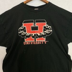 Heavy Mens Hustlers University T-Shirt Short Sleeve Crewneck Tee Black Size XXL